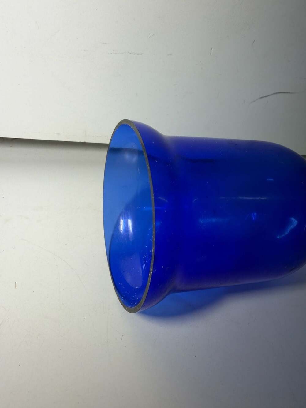 Vintage Cobalt Blue Glass Industrial Light Cover Globe - Picture 7 of 9